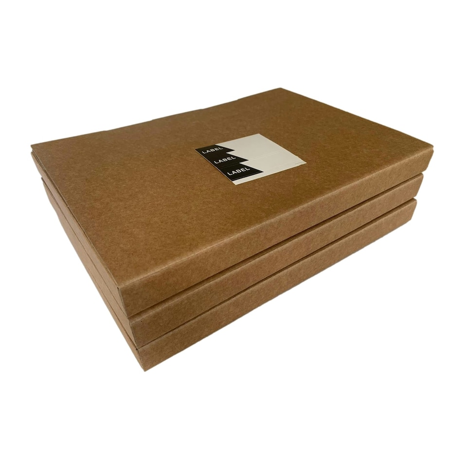 image 1 of Pack of 3 A4 Kraft Box Files 2.5cm Depth
