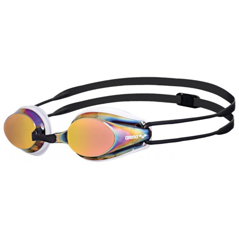 image 1 of Arena Unisex Adult Tracks Mirror Swimming Goggles - White/Copper/Black - One Size