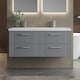 image 2 of Retro 4 Drawer Wall Hung Vanity Unit with Double Ceramic Basin - 1200mm - Satin Grey - Balterley Grey