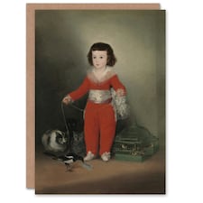 Francisco Goya Art Card Red Boy Manuel Portrait with Animals