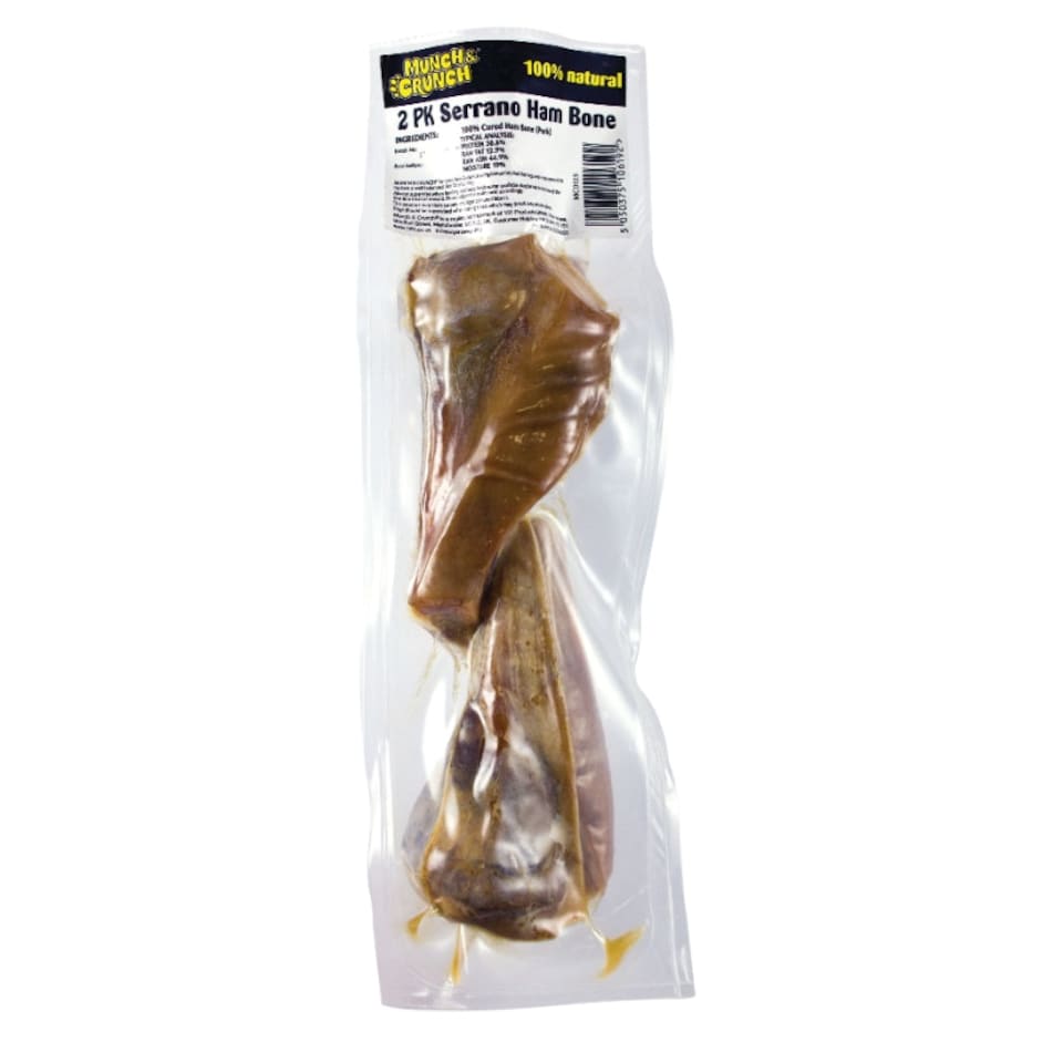 Munch & Crunch Serrano Ham Bones For Dogs - 2 Bones x 18 Packs