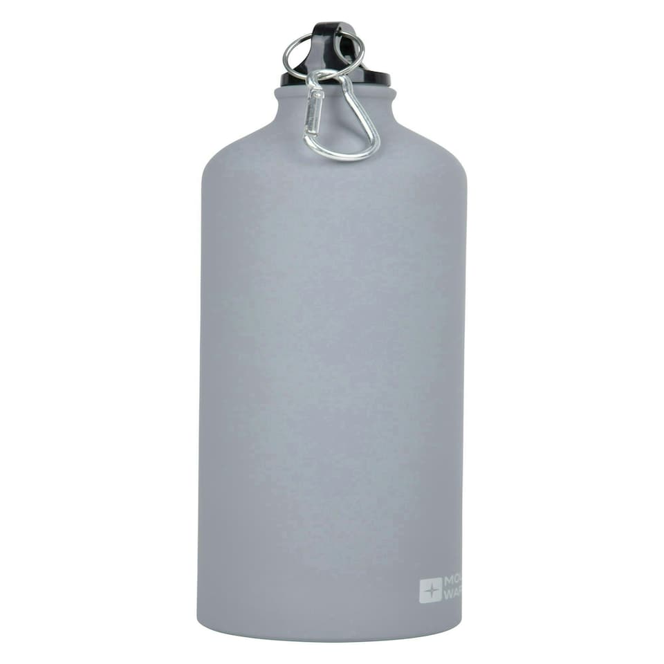image 1 of Mountain Warehouse Drinking Water Bottle Matt Aluminium Fitness Camping Flask Grey