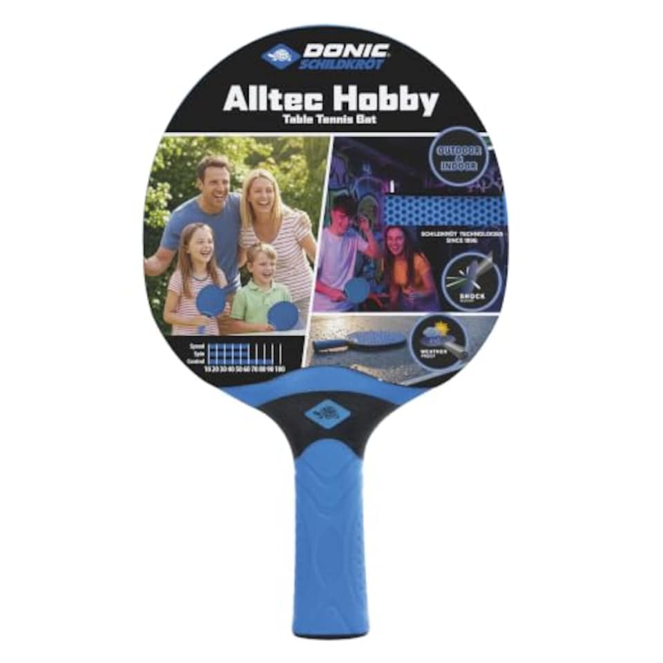 image 1 of Donic-Schildkröt Alltec Hobby Outdoor Table Tennis Bat, Plastic, Weatherproof, Washable, 733014