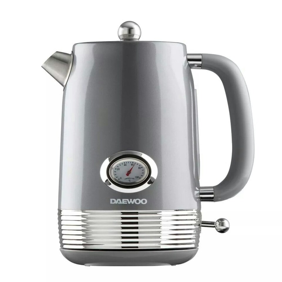 image 1 of Daewoo Denver Retro Kettle and Toaster Set 1.5L 3000W & 4-Slice Grey | Smoked Grey | 4-slice