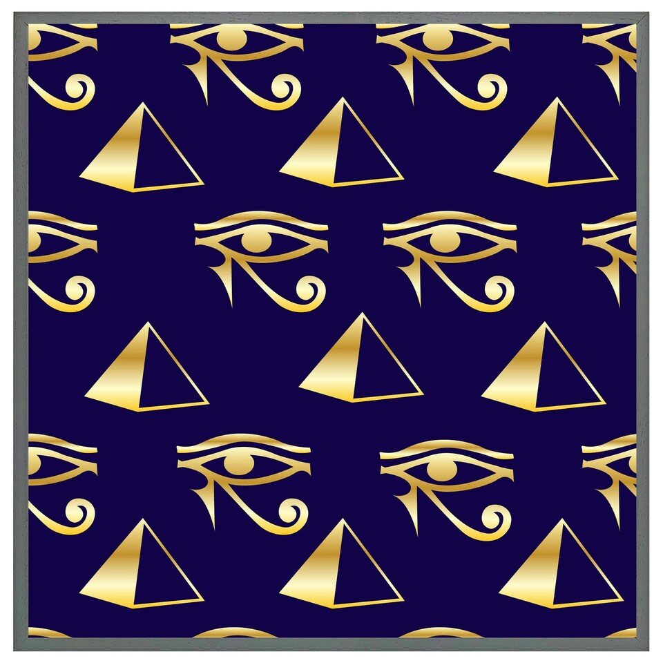image 1 of Gold pyramid & eye of horus (Picture Frame) Brown | Oak | L