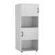 image 2 of 4 -Cube Tall Shelving Unit With Metal Doors White | White / Grey