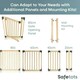 image 3 of Safetots Wooden Multi Panel Room Divider, up to 176cm, Natural Wood, 76cm Tall, Multi Panel Flexible Room Barrier, Room Divider with Door for Baby Cream | Natural