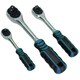 image 1 of 1/4in 3/8in 1/2in Drive Ratchets Straight Handle 90 Teeth Quick Release 3pc Set