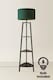 image 4 of ValueLights Hiru Black 3 Tier Shelf Floor Lamp Green Shade & Bulb | Black | Green