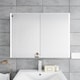 image 2 of Rectangular 2 Door Touch Sensor Mirror Cabinet with 2 Shelves, Demister & Shaver Socket, 800mm - White/Chrome Silver