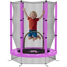 AIYAPLAY 4.6FT Kids Trampoline with Safety Enclosure Net | Purple | Purple