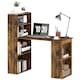 image 1 of HOMCOM 120cm Computer Desk Bookshelf Writing Table 6 Shelves Brown | Brown | Rustic Brown Wood-Effect | 120L x 55D x 120Hcm