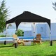 image 2 of Yaheetech 201 cm L x 201 cm W Pop Up Canopy Tent-Black | Black | Black | 201 cm L × 201 cm W × 243-263 cm H