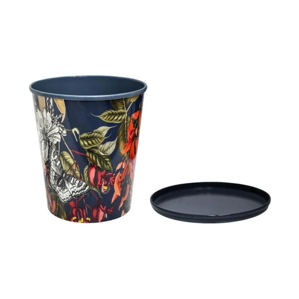 image 1 of Kew Temperate House Planter with Saucer - Mild Steel - L14 x W14 x H16 cm - Navy Blue