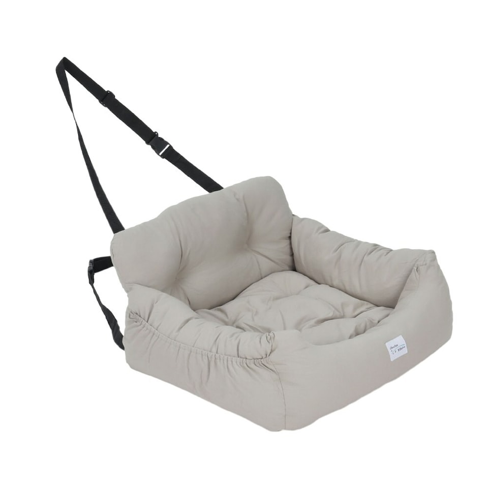 image 1 of Living and Home Dog Cushion Bed with Pockets for Travel- Light Grey- 50cm W x 45cm D | Multi | One Size