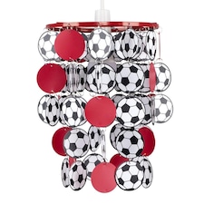 ValueLights Children's Red And White Football Pendant Shade & Bulb | Red