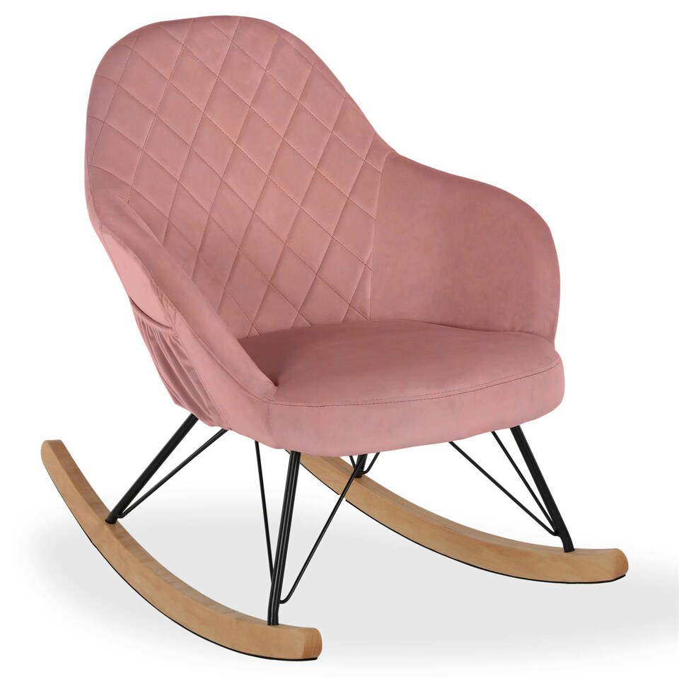 image 1 of Dahlia Rocking Chair with Pink Velvet