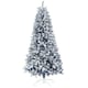 image 1 of HOMCOM 6 Foot Artificial Blue Snow Flocked Christmas Tree with Hinged Branches