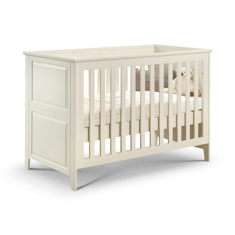 image 1 of Stone White Cotbed (70cm) and Changing Station