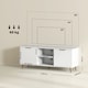 image 5 of HOMCOM Modern TV Stand Cabinet for TVs up to 55 , TV Unit with 2 Open Shelves and 2 Cabinets, Entertainment Centre with Cable Management for Living Room, White