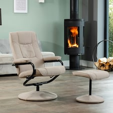 Ripley Swivel Recliner and Footstool - Cappuccino
