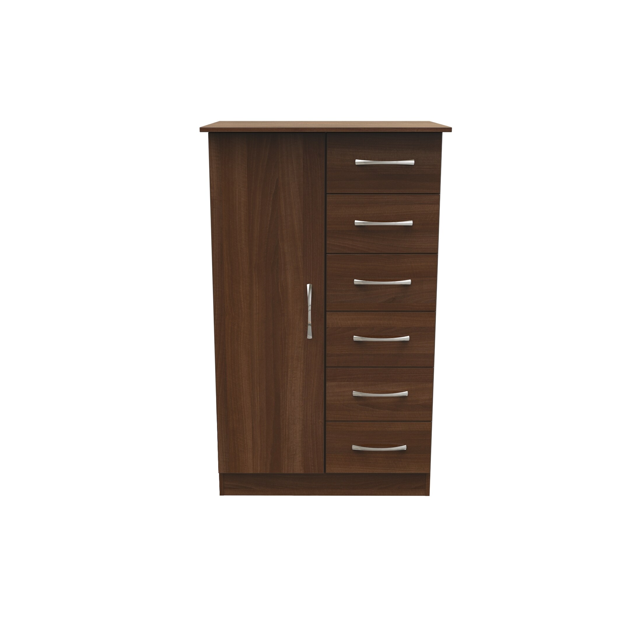 Hampshire 1 Door 5 Drawer Childrens Wardrobe in Noche Walnut