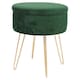 image 1 of Harbour Housewares Round Velvet Storage Footstool - H45 x D36cm - Green/Gold | Green | Green/Gold