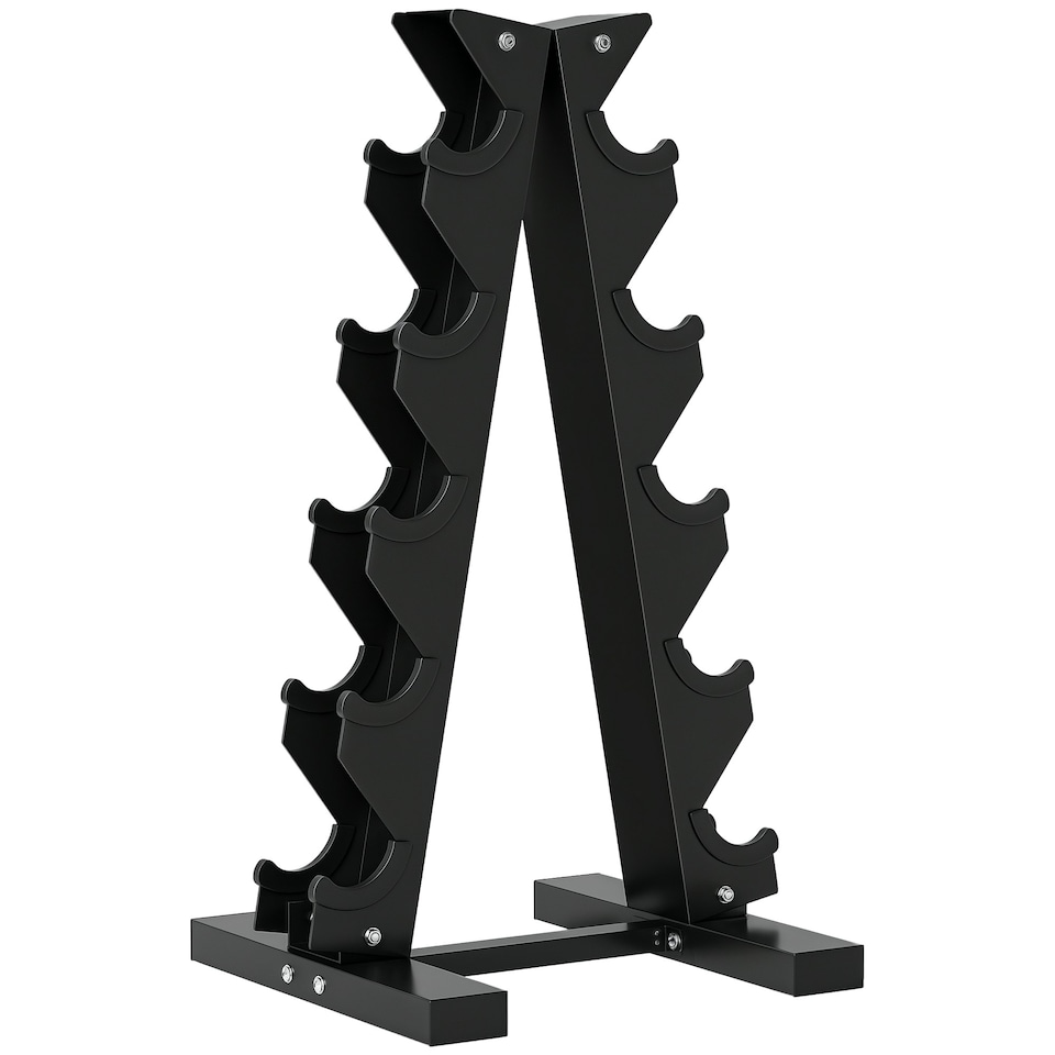 image 1 of SPORTNOW Five-Tier Weight Tree, Steel Dumbbell Rack for Home Gym Exercise