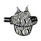 image 2 of Hy Equestrian Zebra Fly Mask With Ears And Detachable Nose | Black | Black/White | Mini | 1