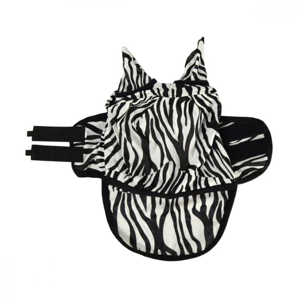 image 1 of Hy Equestrian Zebra Fly Mask With Ears And Detachable Nose | Black | Black/White | Mini | 1