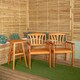 image 2 of Outdoor Wooden Garden Slatted Side Table with 2 Chairs