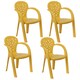 image 1 of Coloured Plastic Kids Chairs Stackable Nursery Indoor Outdoor Party Garden Play | Yellow | 4 Pcs Yellow | 4