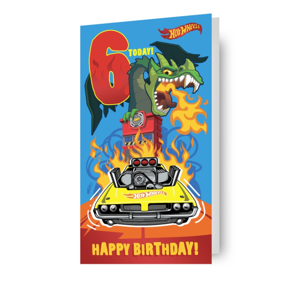 image 1 of HOT WHEELS AGE 6 BIRTHDAY CARD