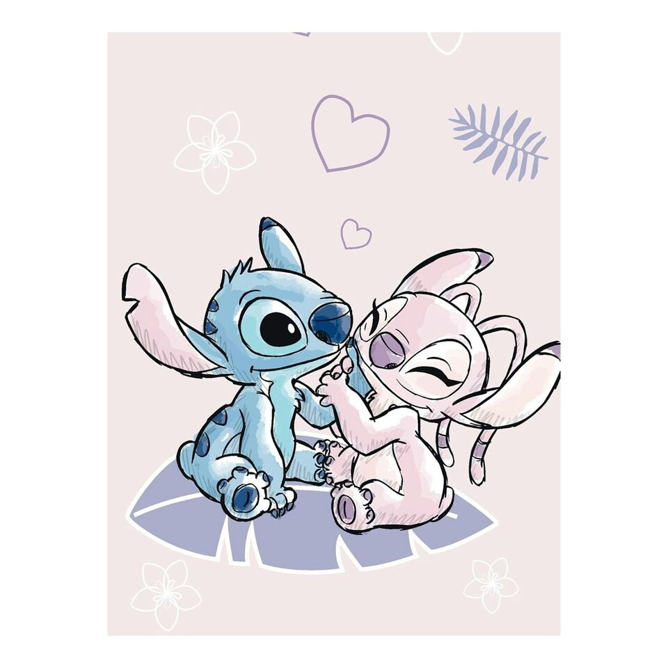 image 1 of Lilo & Stitch Beach Towel - Purple/Blue/White - 140cm x 70cm Purple