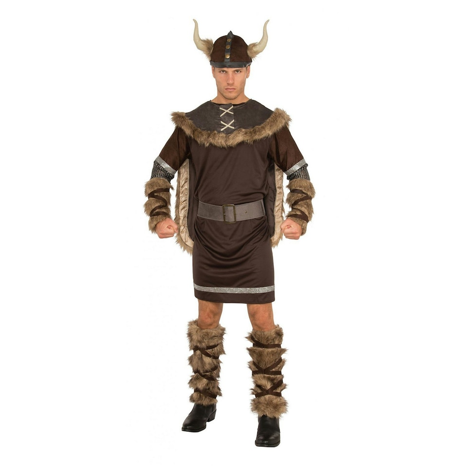 Unbranded Mens Barbarian Warrior Viking Costume - Brown/Beige - Standard One Size