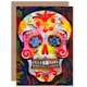 image 1 of Day Of The Dead Skull Oil Paint Greetings Card