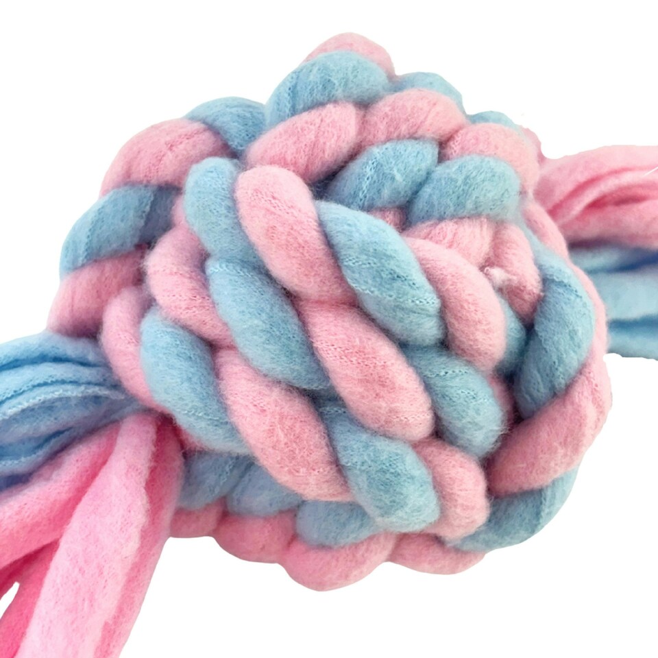 image 1 of Skye & Murphy Fleece Rope Ball Dog Toy