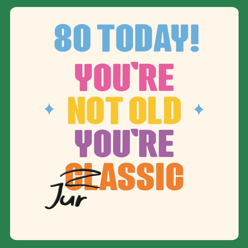 image 1 of 80th Birthday You're Not Old You're Jurassic! - Funny 80th Birthday Card