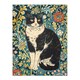 image 3 of Cat Flowers Portrait Animal Lover Living Room Black Framed Wall Art Print A4
