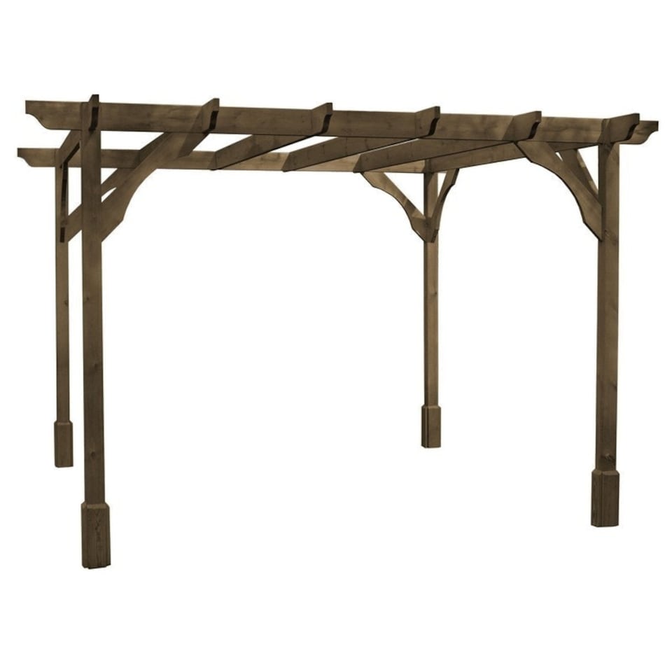 image 1 of Premium Pergola - Wood - L300 x W420 x H270 cm - Rustic Brown