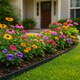 image 4 of Harbour Housewares Flexible Plastic Lawn Edging with 40 Pegs & Mallet - 10m x 4cm - Black Black