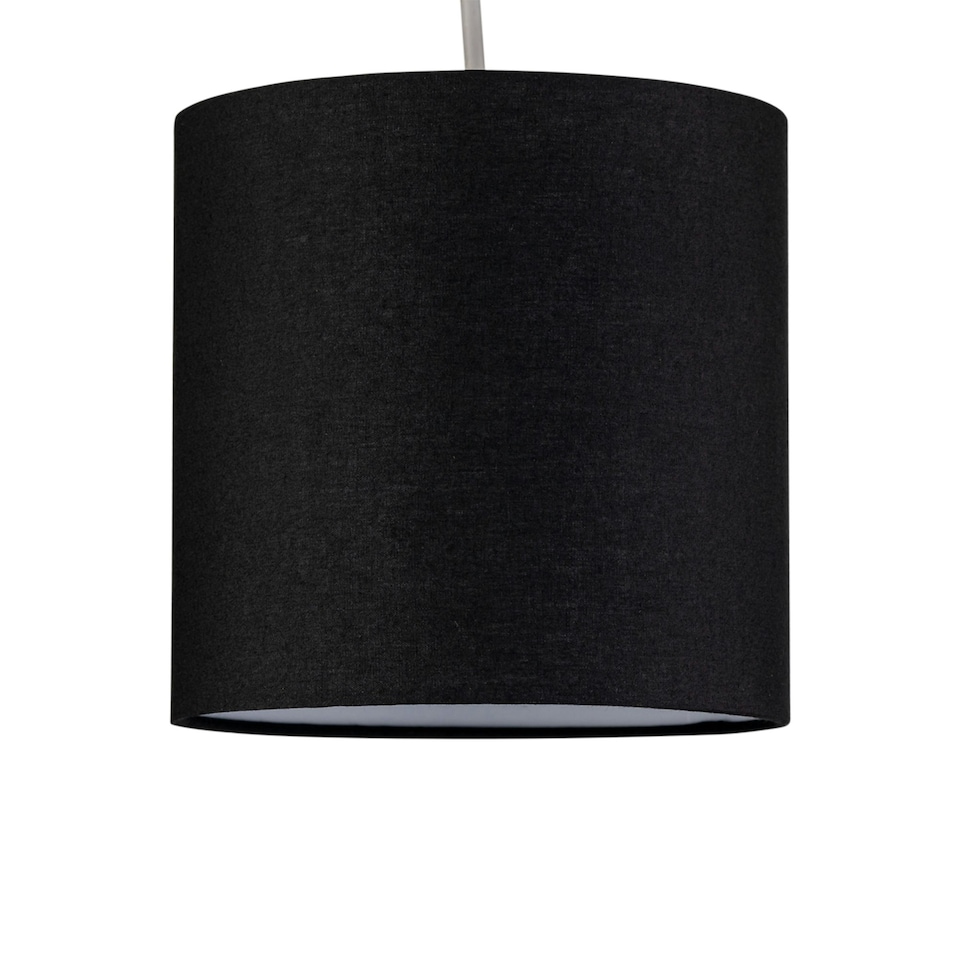 image 1 of Black Textured Cotton 17cm Table Lamp Shade Black