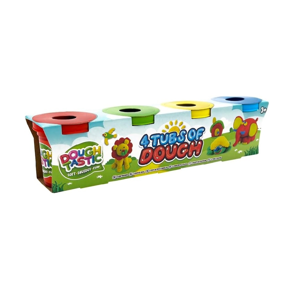 Dough Tastic 4 Tubs Of Dough Assorted Colours
