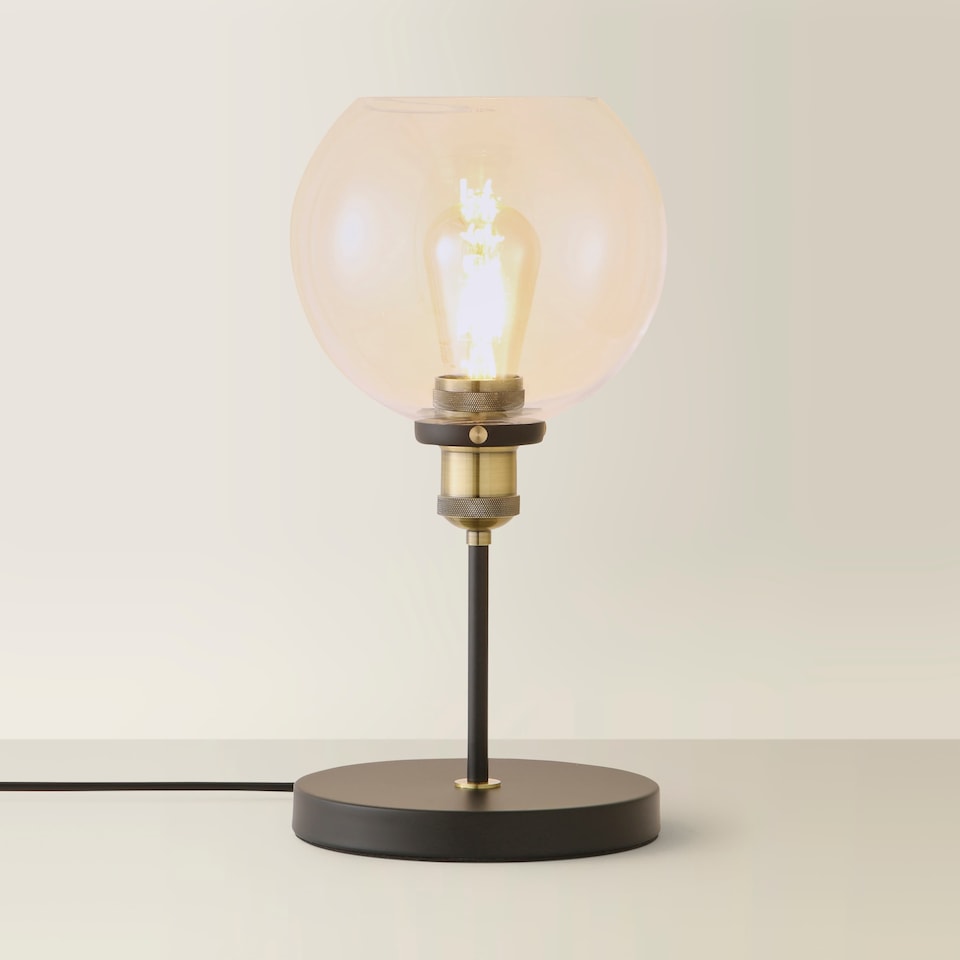 image 1 of ValueLights Sheridan Industrial Black Table Lamp | Clear