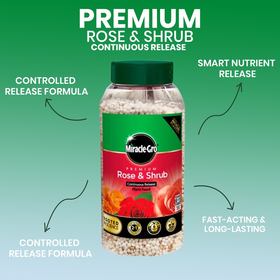 image 1 of Miracle-Gro Rose and Shrub Plant Food Granules 900g Slow Release Feed for Strong Healthy Flowering Plants 6 Month Feed