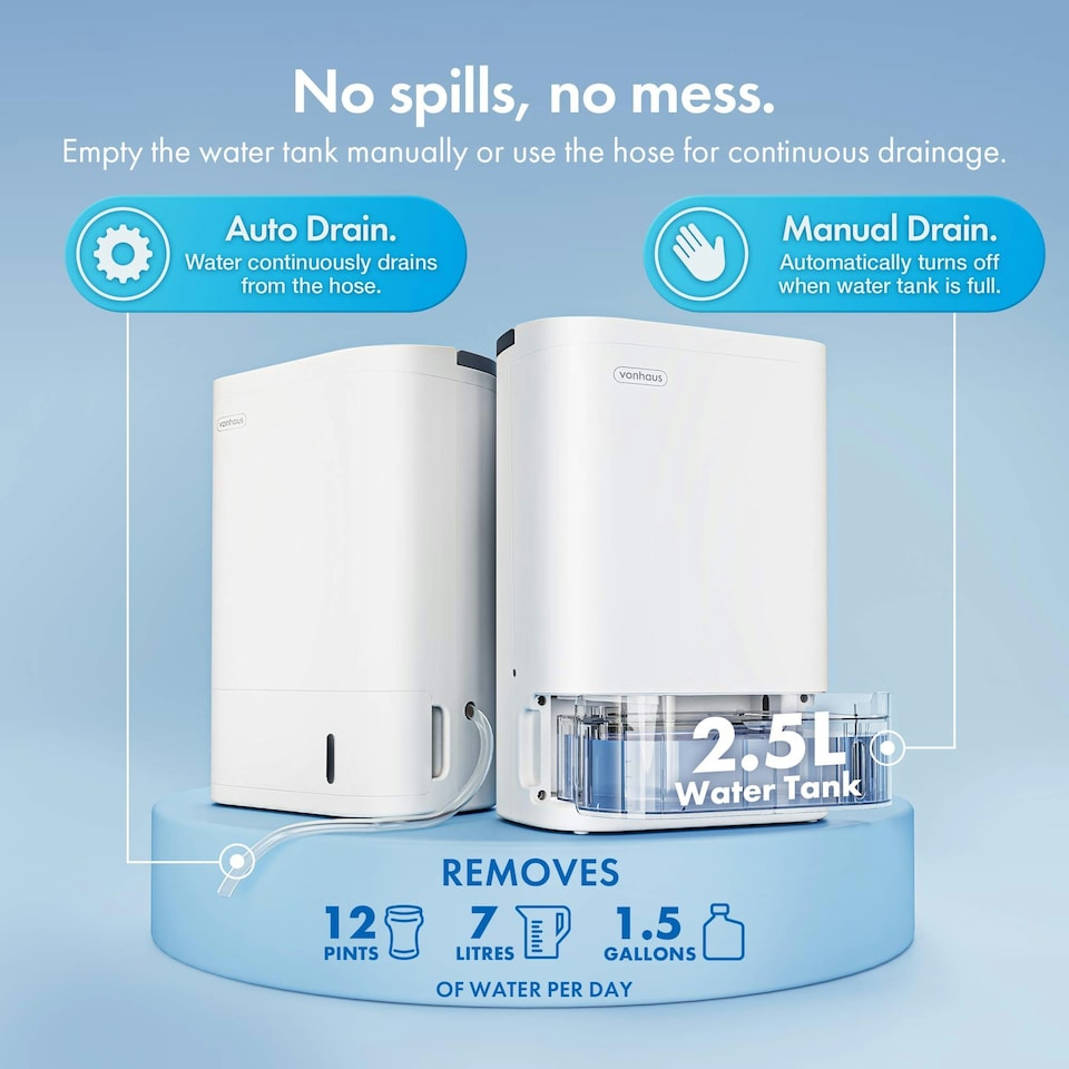 image 1 of VonHaus Desiccant Dehumidifier 7L/Day with 8 Hour Timer