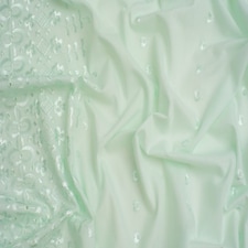 Green Double Border Broderie Anglaise Cotton Fabric for Dressmaking, 150cm / 59" Wide - per metre