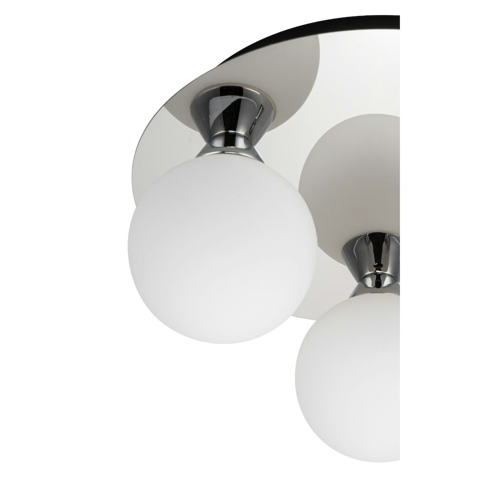 image 1 of COSYLYTE Bowen Bathroom 3 Light Glass Ceiling Flush Light Chrome