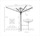 image 5 of JVL 4 Arm Powder Coated Steel Rotary Airer 50 Metres, Slate Grey