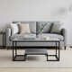 image 6 of Alivio Modern Coffee Table with Metal Frame & Shelves Storage (Grey)